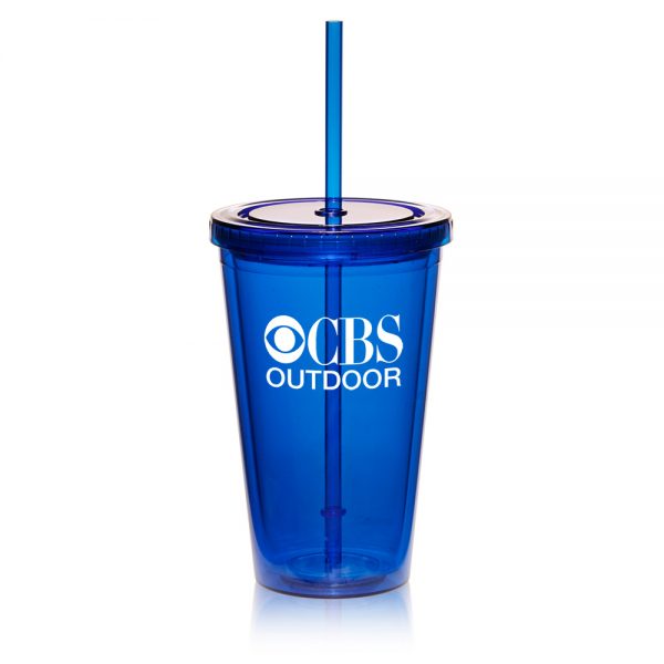 APG161 16 oz Double Wall Acrylic Tumblers With Straws - Image 3