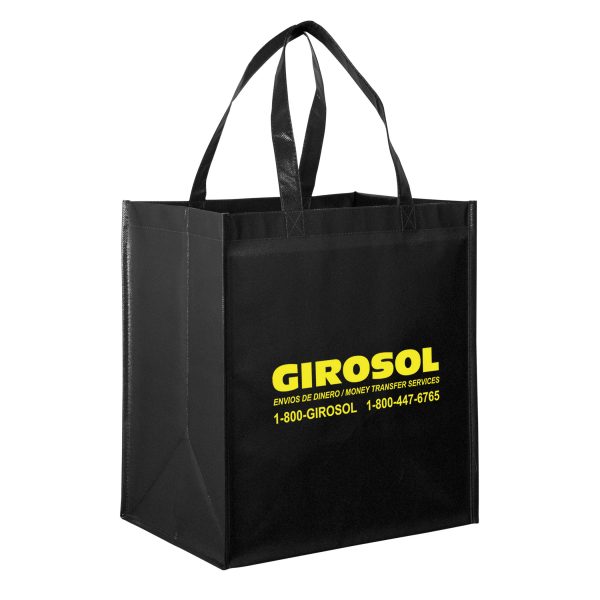 LN131015-Screen Print Gloss Laminated Designer Grocery Tote Bag (13W x 10 x 15H) - Image 2