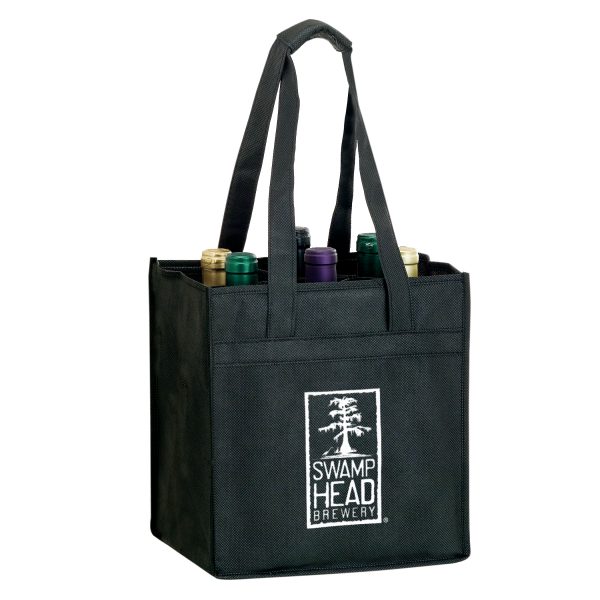 Vine6 Six Bottle Non Woven Wine Tote Bag (10W x 7D x 11H) - Image 2