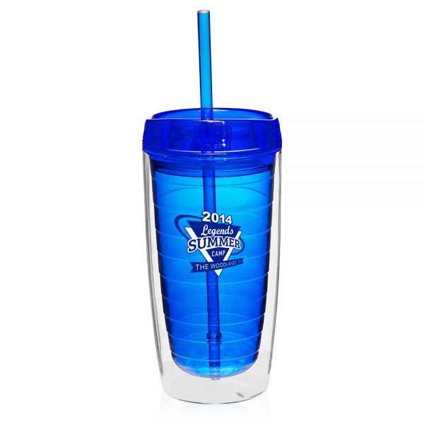 16 oz Double Wall Acrylic Tumblers Straw APG207 - Image 2