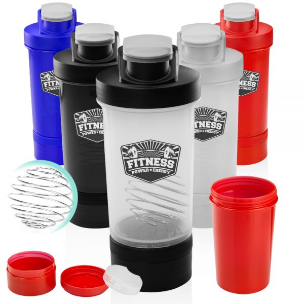16oz Dual Plastic Shaker Bottles Mixer ASHB05