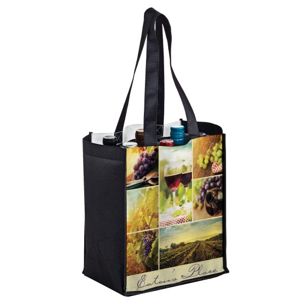 SUBVINE6 Dye Sublimation PET Non Woven Sublimated 6 Bottle Wine Bag