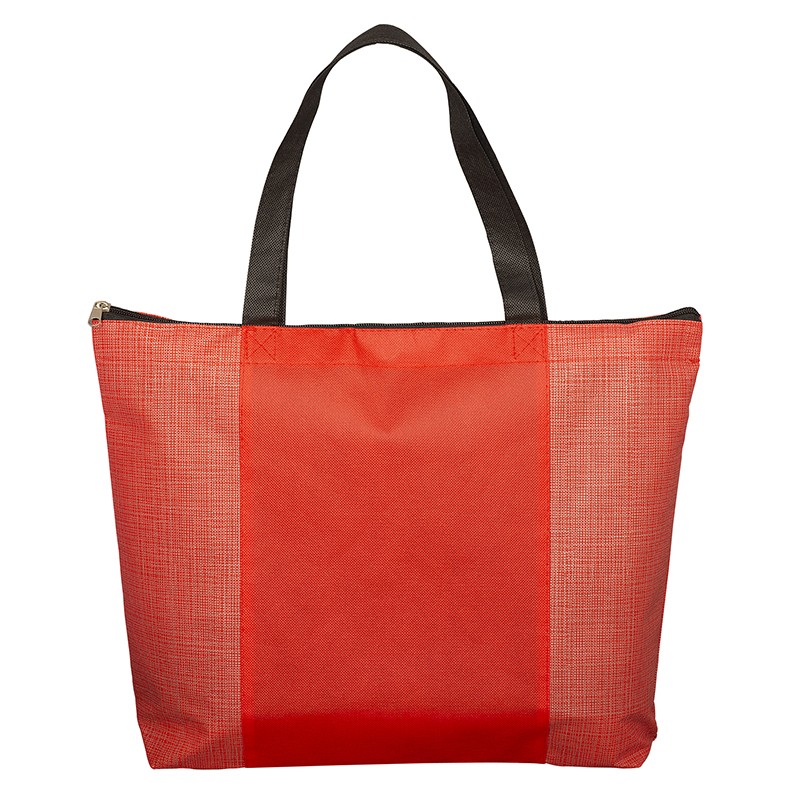 Tonal Non Woven Zipper Trade Show Tote Bag BG134 (17.25w x 13h x 3.5d) - Image 2