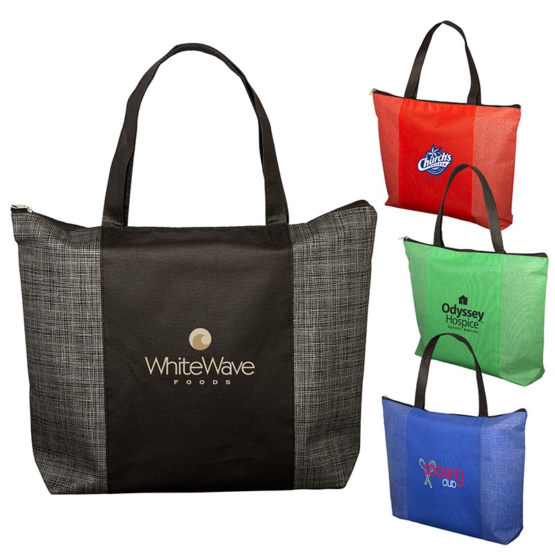 Tonal Non Woven Zipper Trade Show Tote Bag BG134