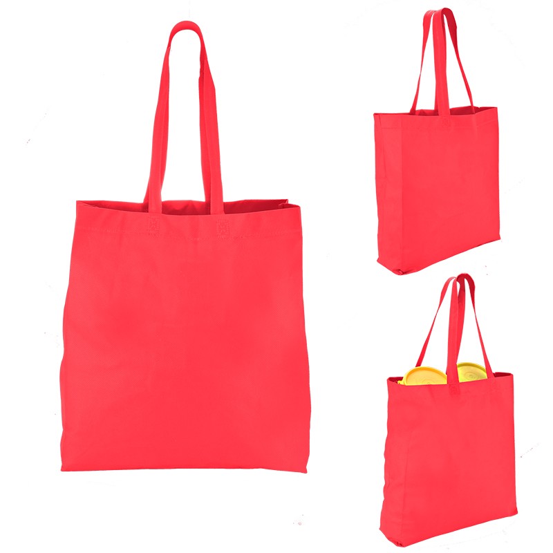 Heat Sealed Non Woven Value Tote With Gusset BG203 (13.5w x 15h x 4.25d) - Image 3