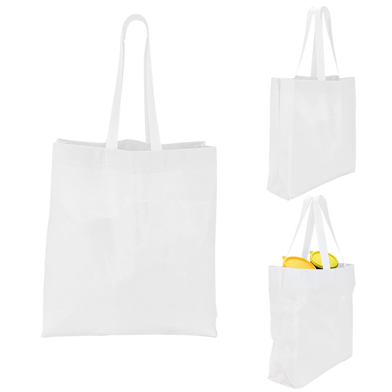 Heat Sealed Non Woven Value Tote With Gusset BG203 (13.5w x 15h x 4.25d) - Image 2
