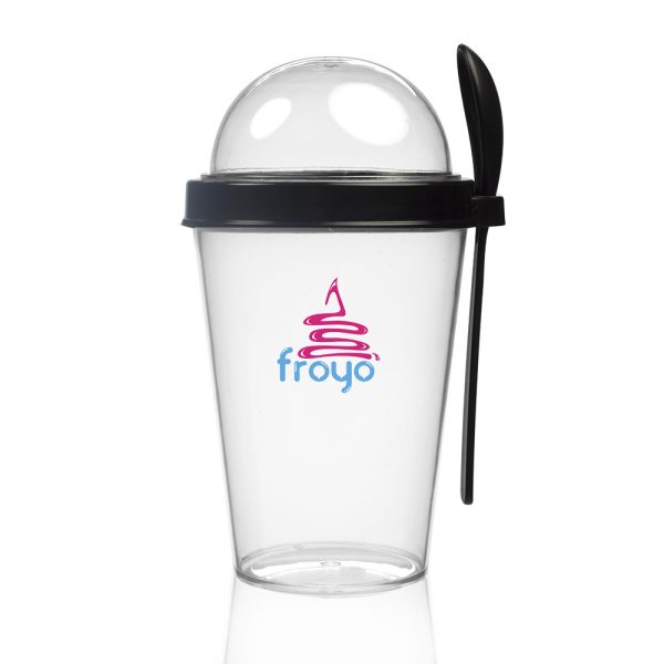 14 oz. Snack-To-Go Cups with Lid and Spoon APG246 - Image 2