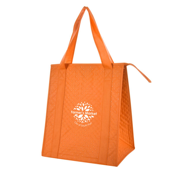 3381 DIMPLES NON-WOVEN COOLER TOTE BAG (13" W x 15 ¼" H x 9 ½" D) - Image 5