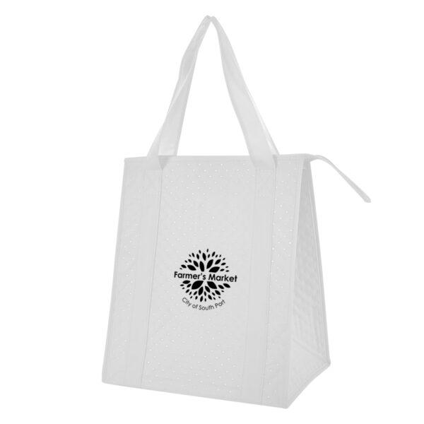 3381 DIMPLES NON-WOVEN COOLER TOTE BAG (13" W x 15 ¼" H x 9 ½" D) - Image 9